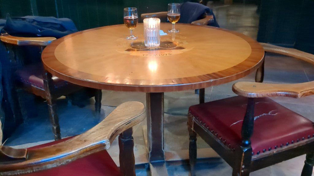 Hviids Vinstue, København. The table.