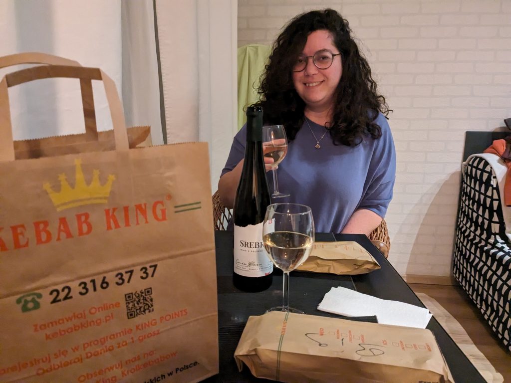 Duha degusting Kebab and wine