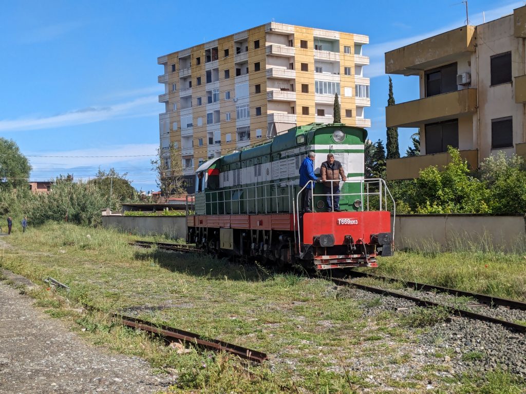 Hitching the coolest ride on the loco, Durrës